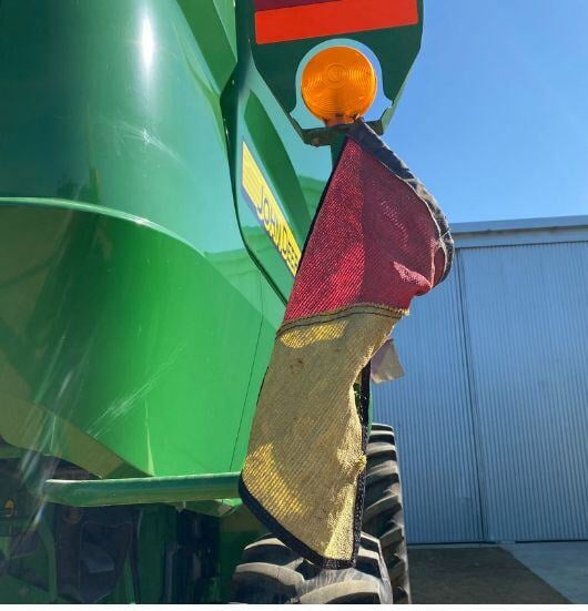 safety flag on harvester